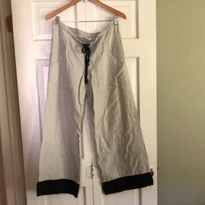 Hemp flare drawstring pants made in USA Small